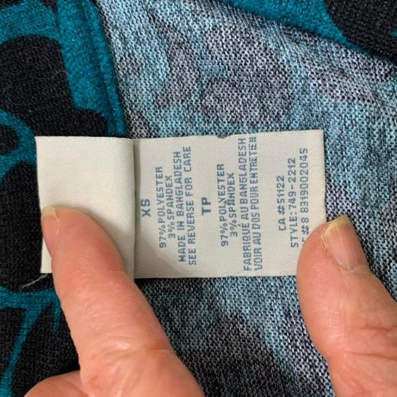 🌷3 for$25🌷725 Originals, US XS, Turquoise & Black Floral V-Neck Smock Dress - Picture 9 of 9